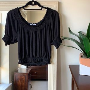 ZARA black puff sleeve blouse top (medium) ✨